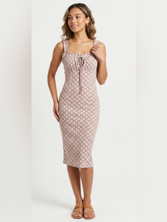 A su wish Dresses & Skirts - NWT Floral Smocked Midi Dress in Dusty Rose